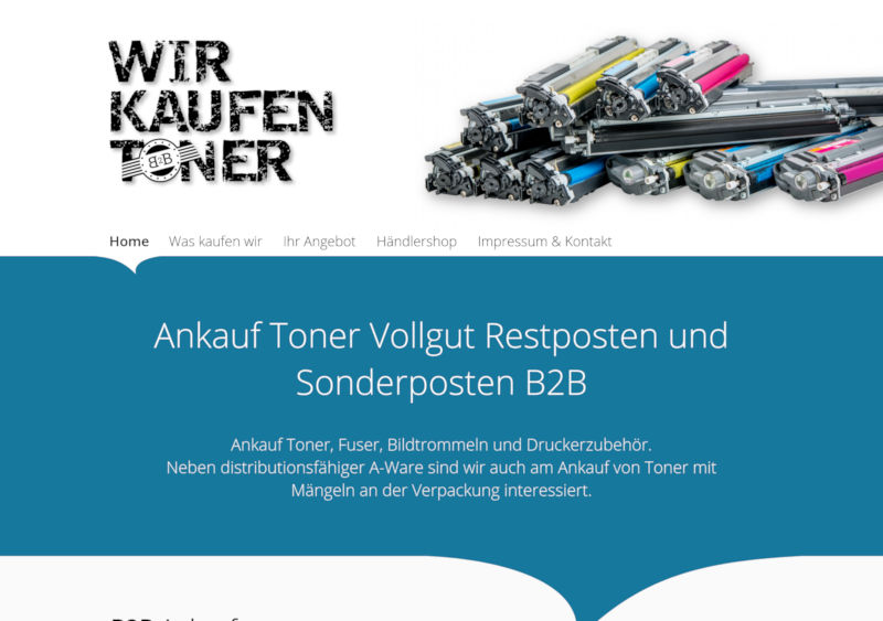 Ankauf Tonervollgut (B2B)